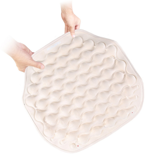 에어셀방석 차량용 의자 시트 에어 방석 자충식 공기충전, 스웨이드(라텍스포함), 아이보리, 1개