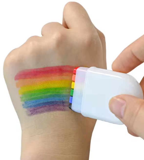 페이스 바디 페인팅 스틱 6색 무지개 얼굴 분장 색연필 크레용 컬러펜 (A2500)