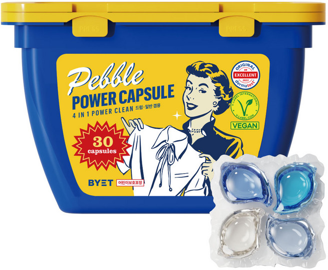 바이에트 페블 파워 캡슐세제_비누향_30개입, 30개입, 1개