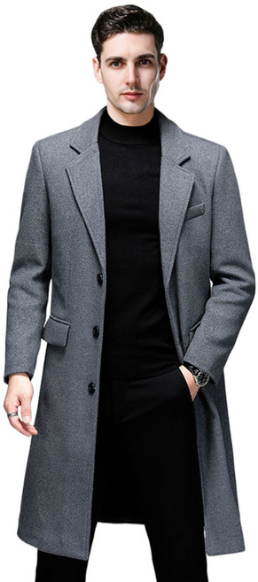 Evadia 남성 캐시미어 모직코트 누빔 정장 울코트 슬림핏 롱코트 가을 겨울 M-4XL