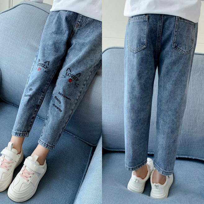 [삐삐네옷가게] 여아 주니어 러블리데님청바지 스키니진