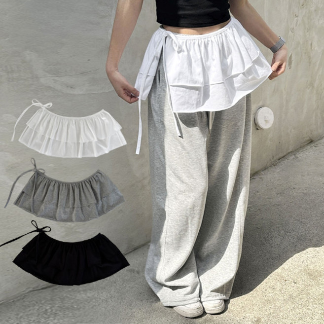 요즘대세 레이어드 코디룩 힙커버 3color / 조이무지셔링레이어드스커트JCT