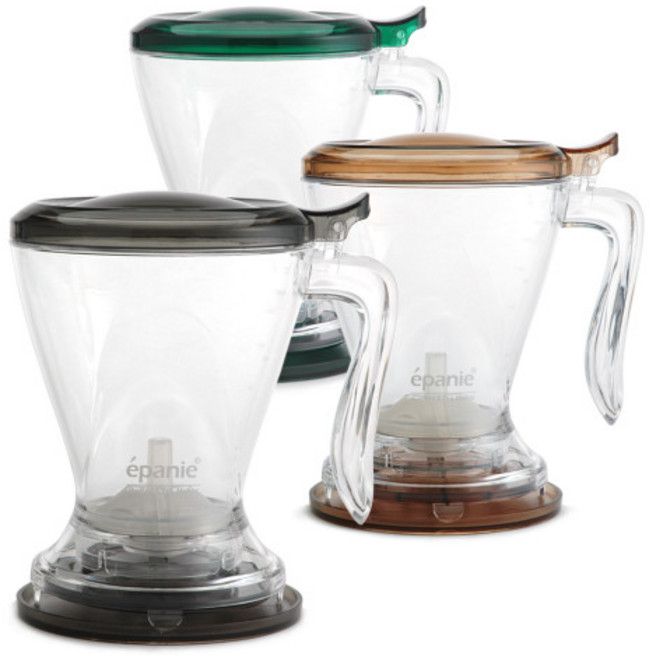 에빠니 스마트 여과기 커피 차 한약 간편 추출기 410ml 그린 브라운 그레이, 1개