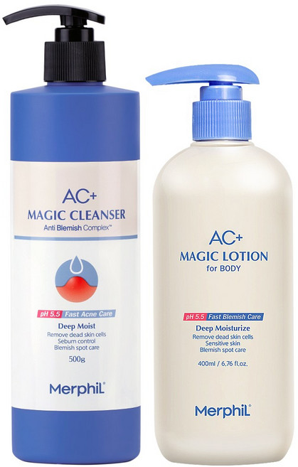 메르필 피부가려움 등드름 개선 AC+ 매직바디로션 400ml & AC+바디워시 딥모이스트 500g SET, 1세트