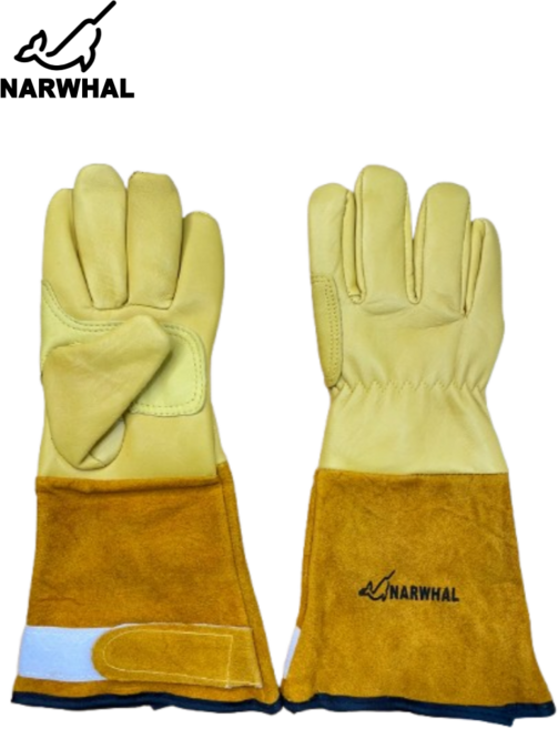 용접장갑 가시 장갑 바베큐 캠핑족 물림 방지장갑 - 나르웨일통상, 노란색 + 황색, 1세트
