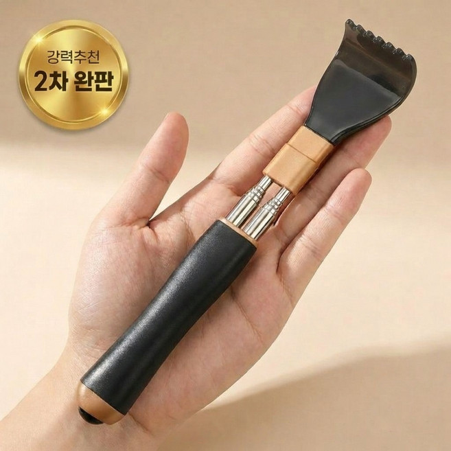 타니아홈 시원쾌감 스테인리스 길이조절 효자손, 1개, 블랙