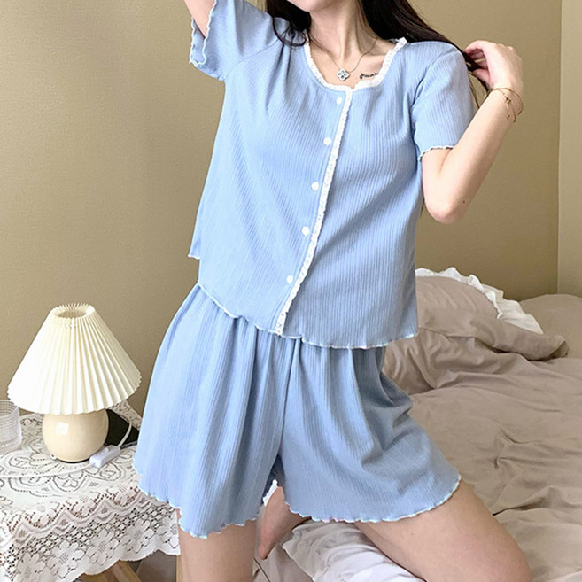 드마엘 아르테 여성 러블리 프릴 레이스 파자마 (8color)+델로나