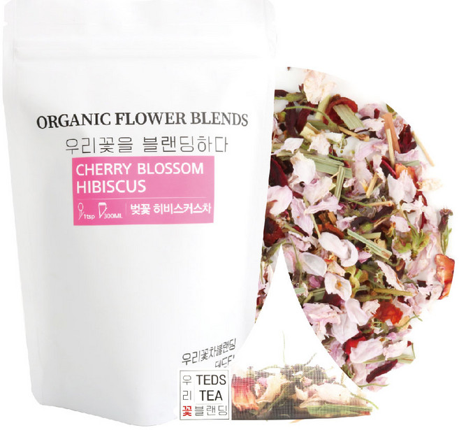 벚꽃차 히비스커스차 잎차 리필형 허브차 꽃차 블랜딩차, 1개, 1개입