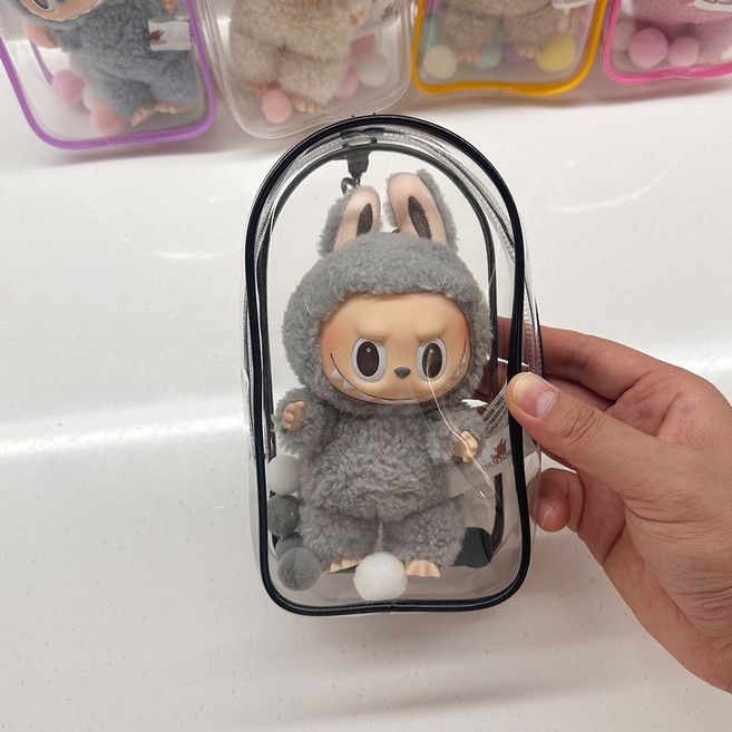 칠시 라부부 인형 PVC 케이스, 블랙, 1개