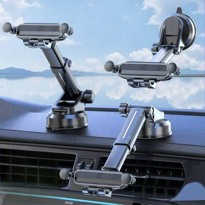 차량용 핸드폰 거치대 회전 흡착식 대시보드 네비게이션 홀더, 블랙, 1개