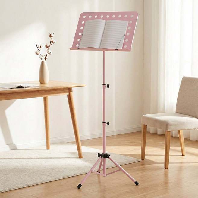 접이식 높이조절 휴대용 보면대 스탠드 악보대, 1세트, 핑크