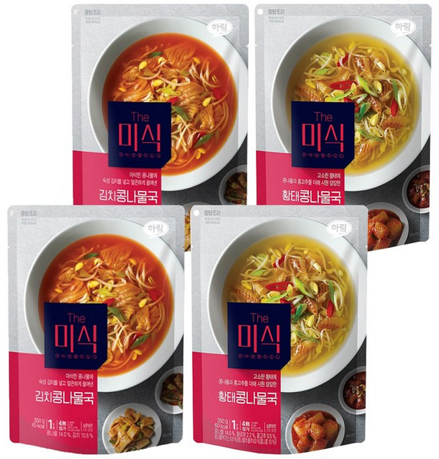 더미식 황태콩나물국 350g 2p + 김치콩나물국 350g 2p, 1세트
