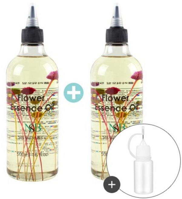 1+1 엔썸블 플라워 큐티클오일 대용량 500ml + 큐티클 리무버 & 오일 공병 30ml