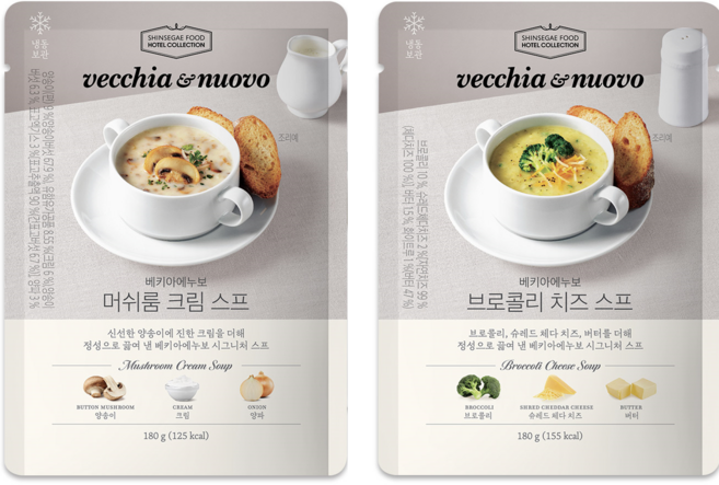 베키아에누보 머쉬룸스프 4 + 브로콜리치즈스프 4, 180g
