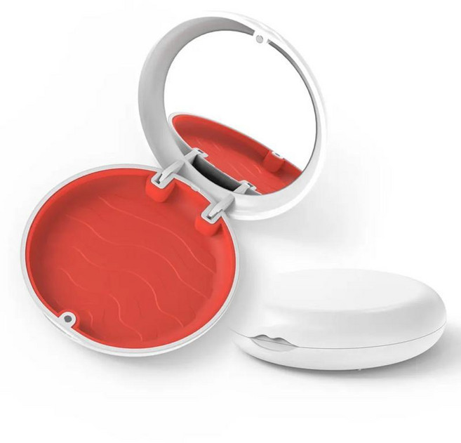 리테이너 케이스 치열 상자 기기 틀니 가짜 치아 입 가드 보관, 9. White-red-mirror