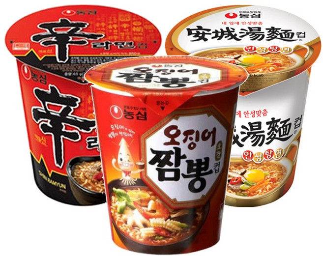 농심 소컵 신라면x6컵+안성탕면x6컵+오징어짬뽕x6컵, 18개