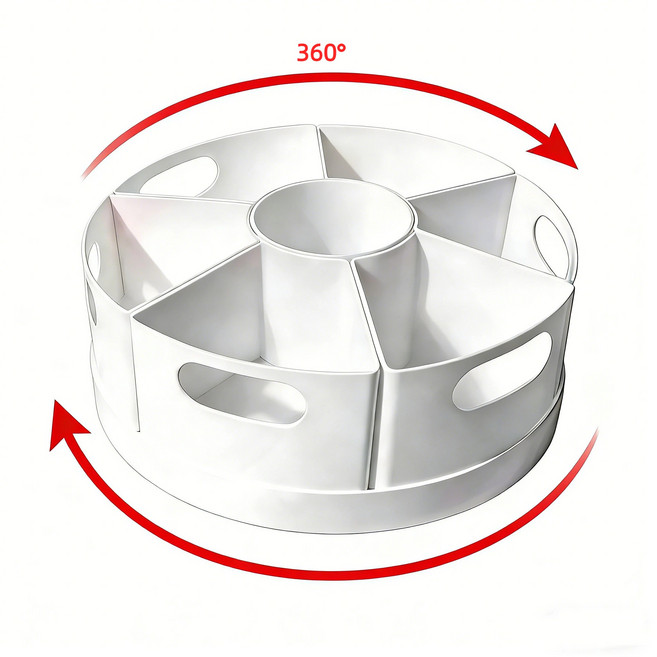 Equator 대용량 회전 연필꽂이 다용도 360도 정리함, 1개, 흰색