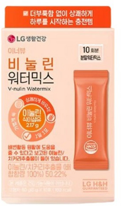 LG생활건강 이너뷰 비눌린워터믹스10포 피부영양 피로 회복 영양제 간건강 비타민 단백질 에너지 활력, 1개, 1정