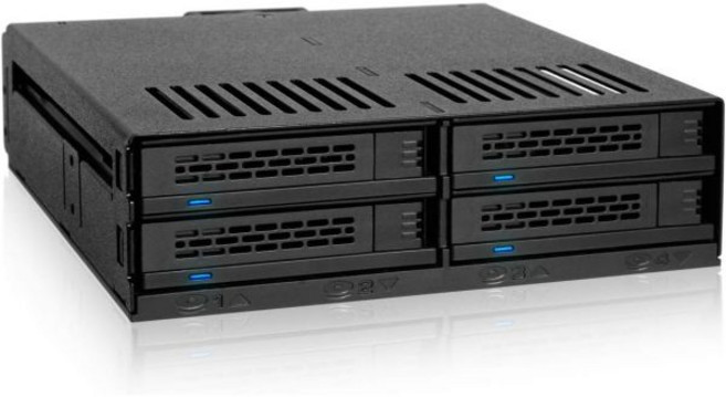 아이씨도크 익스프레스케이지 MB324SP1B 4베이 2.5인치 SATASAS 하드디스크 SSD 핫스왑 모바일 랙 인클로저 툴리스 장착 트레이 5.25인치 드라이브 베이용 4 x, 아이씨도크 익스프레스케이지 MB324SP1B 4베이 2