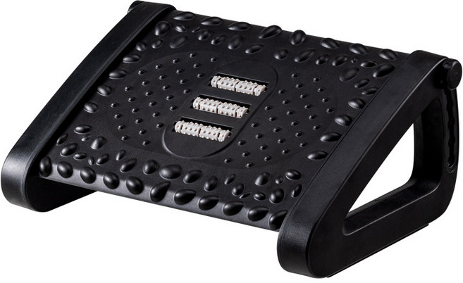 人體工學可調節腳踏墊，辦公室舒適支撐與足底按摩, 黑色