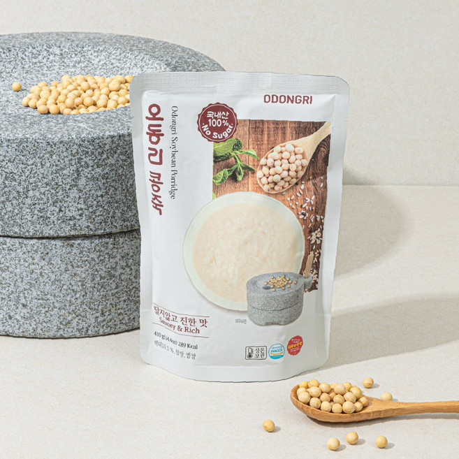 [오동리 콩죽]무설탕 무첨가 국산 파주장단콩과 찹쌀로 만든 콩죽(410g 상온보관), 2개