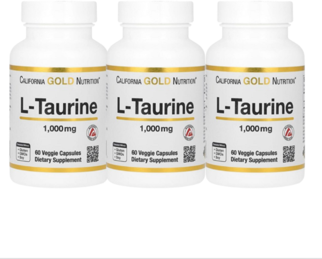 캘리포니아 골드 L 타우린 1000mg 60 베지캡슐 아미노산 CGN Taurine 3개