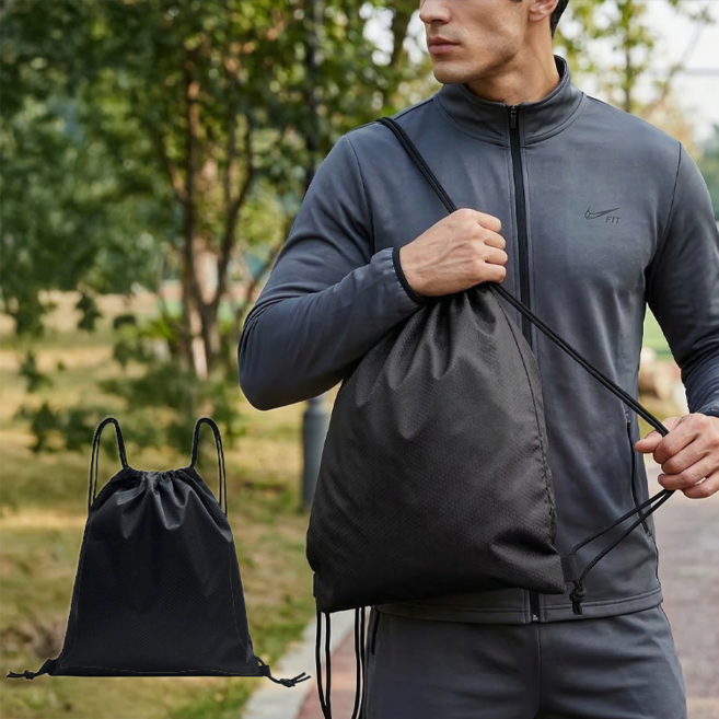 라이프엔라이크 신발주머니 스포츠 멀티 수납가방 실내화가방 운동화가방 헬스가방, 1개, 블랙