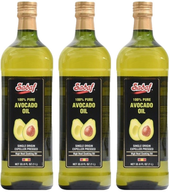 사다프 아보카도 오일 싱글 오리진 익스펠러 프레스, 3개, 1L