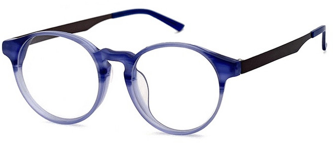 圓框光學眼鏡 漸層湖泊藍 合金板料複合材質 全框設計