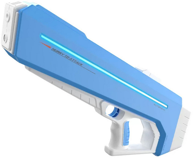 SUNRIVER 선리버트레이딩 전동 워터건 전자동 물총 자동급수 다이내믹 화려한 조명 Electric Water Gun 워터밤 워터파크 강력 사거리 LED 전동흡수 련발 단발, B-1 블루 조명/자동 급수, 1개