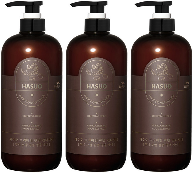 꽃을든남자 하수오 프리미엄 한방 컨디셔너 1000ml, 3개, 1L