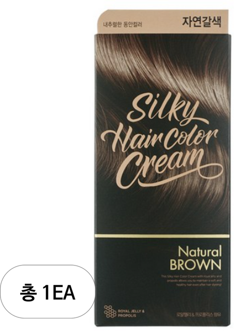 더페이스샵 실키 헤어컬러 크림 염모제, 자연갈색, 1개