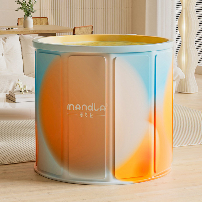 泡澡桶大人摺疊兒童洗澡桶冬天成人全身浴桶家用沐浴桶浴缸坐浴盆, 1個, 極光:注水坐墊+排水管