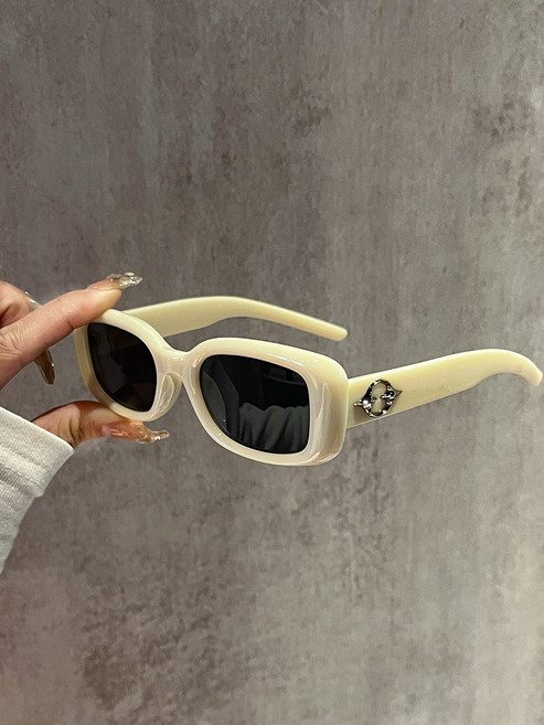 패션 ins 선글라스 고급스러운 베이지 프레임 선글라스 자외선 차단