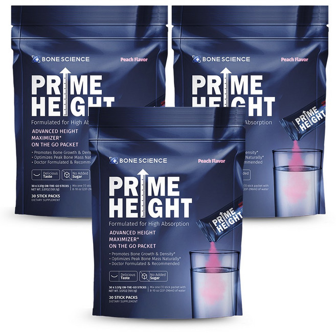 미국 본사이언스 프라임하이트 파우더 Prime Height, 피치맛, 3개