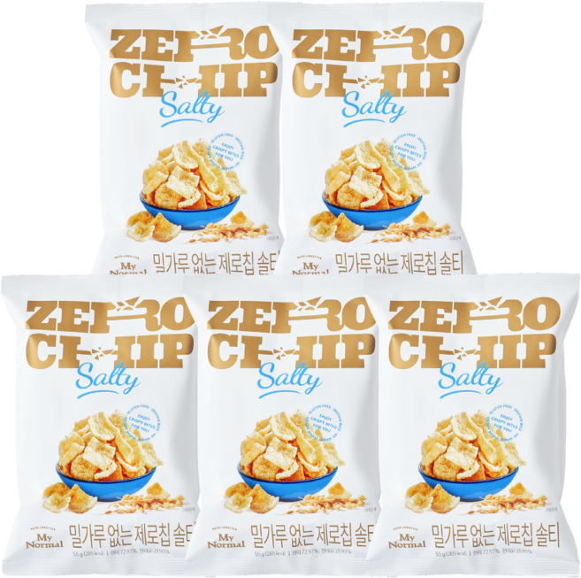 마이노멀 밀가루 없는 제로칩 솔티, 5개, 55g