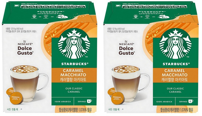 돌체구스토 스타벅스 카라멜 마끼아또 캡슐커피 2종 x 6p, 2세트
