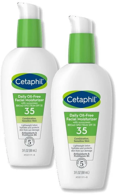 Cetaphil 세타필 데일리 오일 프리 페이스 모이스처라이저 로션 SPF35 88ml 2팩 - 쿠팡
