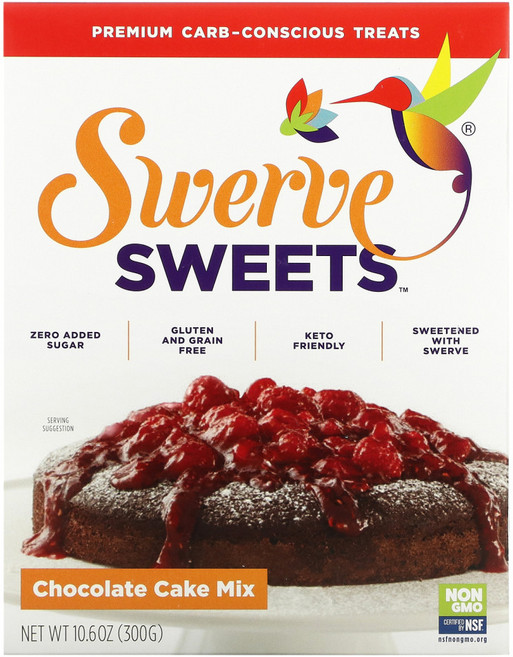 Swerve 스위트 초콜릿 케익 믹스 10.6 oz (300 g) 1팩, 300g, 1개