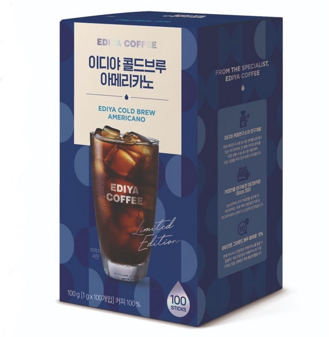 이디야 콜드브루 아메리카노, 100개입, 1개, 1g