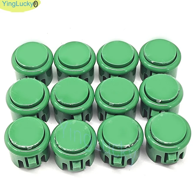 12pcs 아케이드 푸시 버튼 Sanwa Hitachi 컨트롤러 네오 지오 Nintendo 조이스틱 DIY 키트 마이크로, 08 12pcs-30mm-green