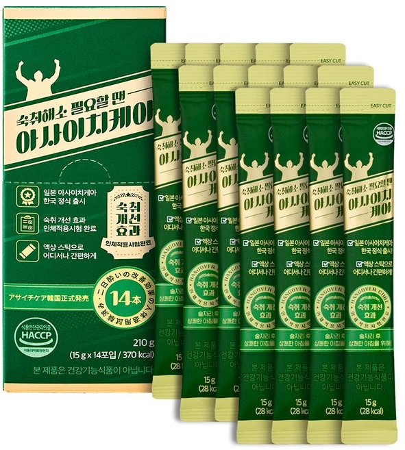 숙취해소제 아사이치케아 액상 스틱형 14포입, 1박스, 210g - 쿠팡