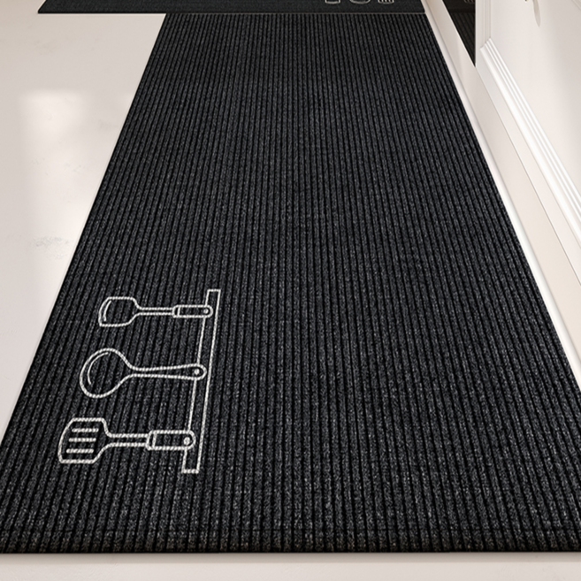 규조토 기름방지 주방발매트, 1개, 블랙