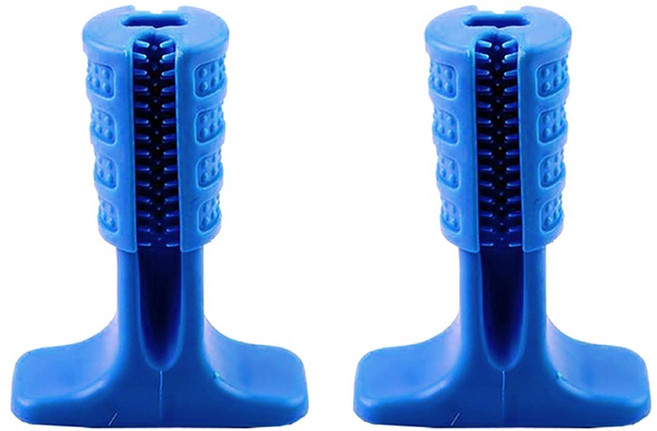 펫카소 강아지 치석제거 이갈이 노즈워크 칫솔 치발기 셀프양치 장난감, 블루, 2개