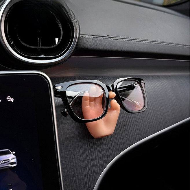 [LxU] 패션 차량용 오키 손바닥 안경 거치대 후크 대시보드 부착식 소형 인테리어 소품, 베이지, 1개