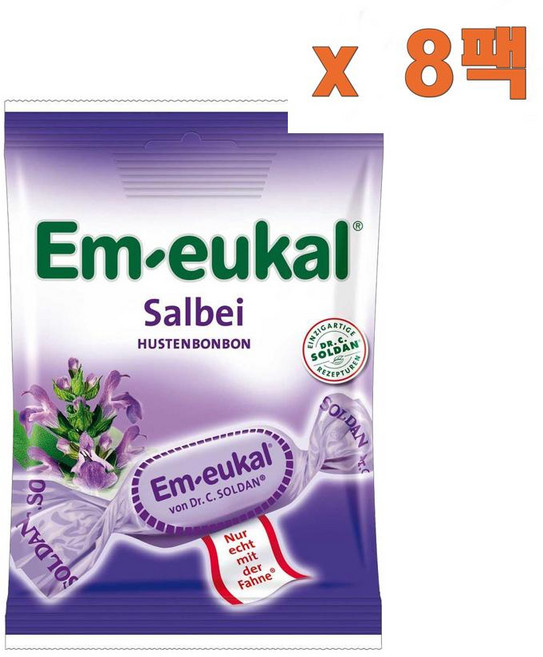(독일직배) 엠오이칼 세이지 캔디 150g 8개 Em-eukal sage 75g