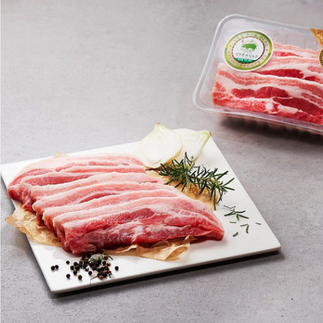 한돈 국내산 돼지고기 녹차먹인 삼겹살, 1개, 400g