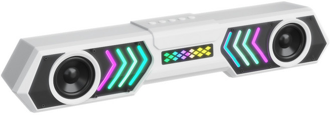 炫彩RGB 機甲聲霸 藍牙電腦音箱 大音量低音炮, 通用, 白色