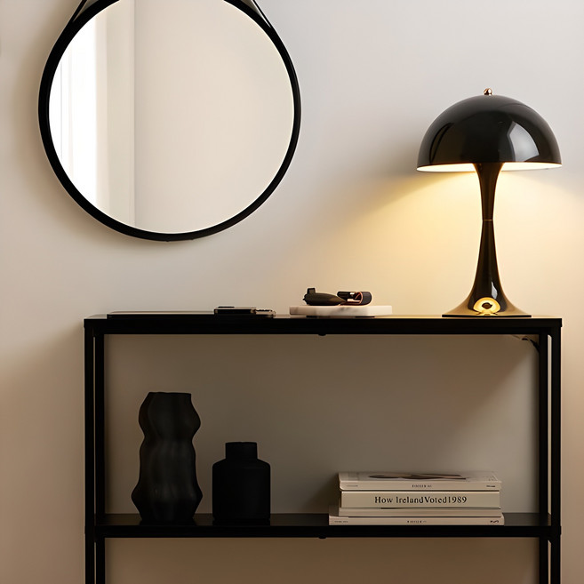 채우리 비비엔 2단 선반 콘솔 테이블 화장대, 블랙