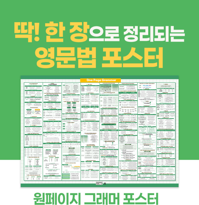 영문법 한눈에 - 원페이지 그래머 포스터